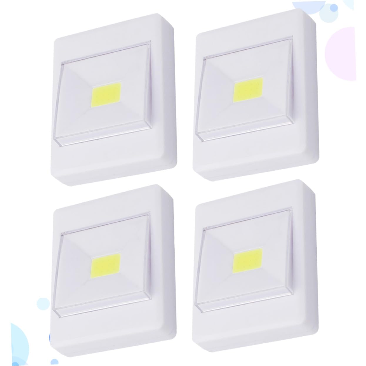 NOLITOY 4 piezas Luces LED Cob para Armario sin Batería Autoadhesivas Luz para Escaleras Pasillos y Cocina Batería Aaa Operada Fácil Instalación