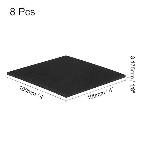 Miniatura 2 de uxcell 8 hojas acolchadas de espuma de 1/8 pulgadas de grosor x 4 pulgadas de largo, cuadradas, de espuma EVA, antideslizantes, antivibraciones,
