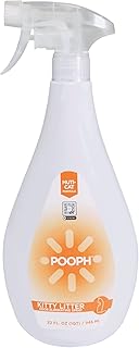 Pooph Kitty Litter Box Deodorizer, 32oz Spray - Dismantles Odors on a Molecular Basis, Cats, Freshener, Eliminator, Urine, Poop, Pee, Deodorizer, Natures, Fresh, Clean, Furniture, Potty, Safe