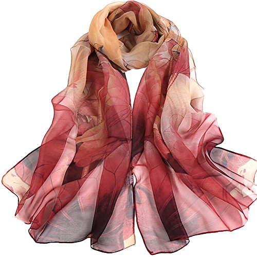 Gespout Pañuelos Bufanda para Mujer Chal de Otoño Invierno Bufanda de Ropa Cómodo Cálido Scarves Scarf de Larga Sección Accesorios de Fotos Viaje Mar Playa Ocio Patrón de Loto 1pcs 160 * 50cm