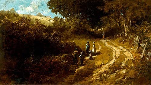 Poster Église à Dachau par Carl Spitzweg impression sur toile salon 60x90cm