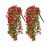 ZFProcess 2 Pack Artificial Hanging Flowers, Fake Hanging Plants Colorful Orchid Flower Bouquet for