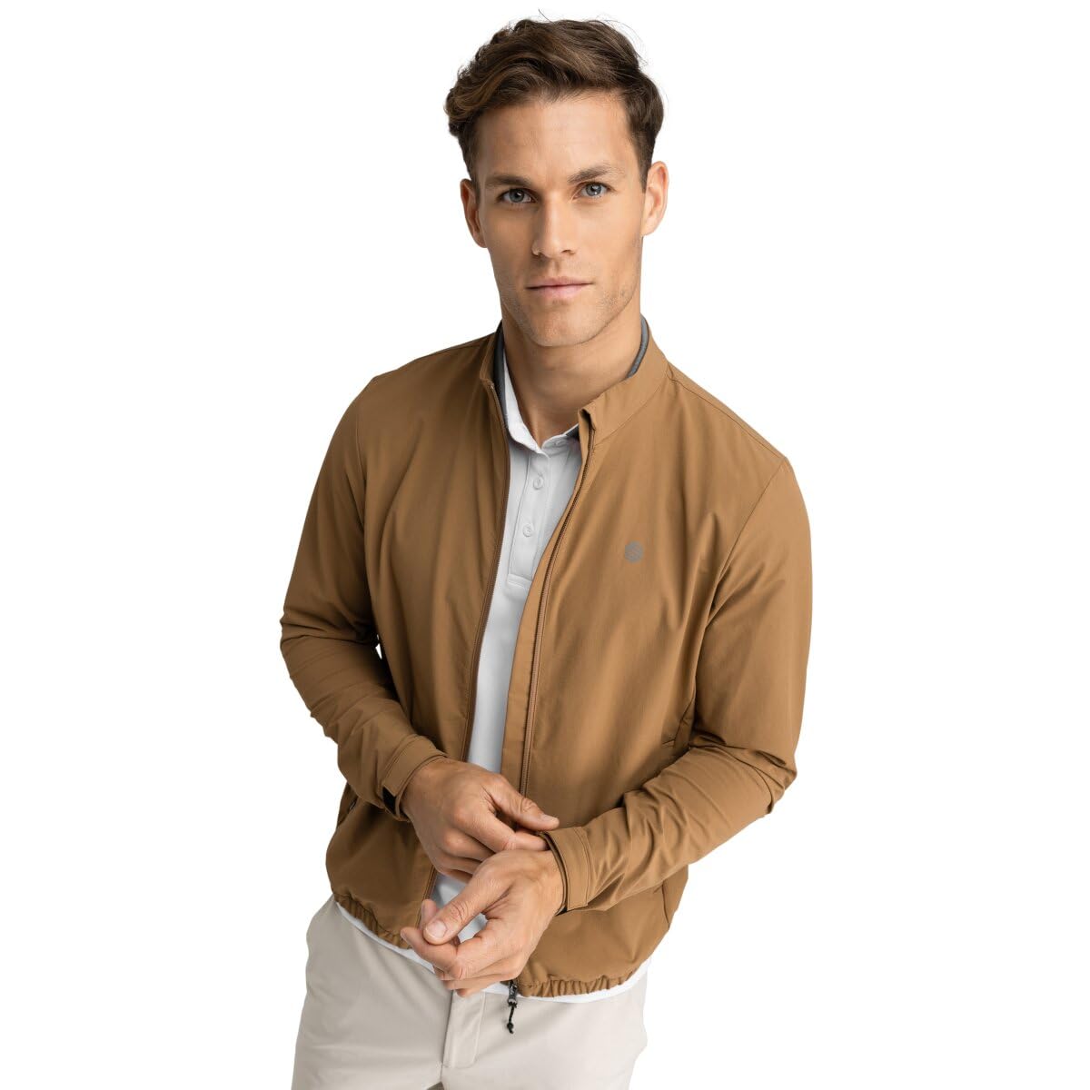 SIROKO Chaqueta de lluvia golf Muirfield Mustard Marrón