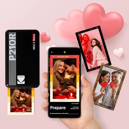KODAK Mini 2 Retro 4PASS Portable Photo Printer (2.1x3.4 inches) + 8 Sheets, Black - Image 4
