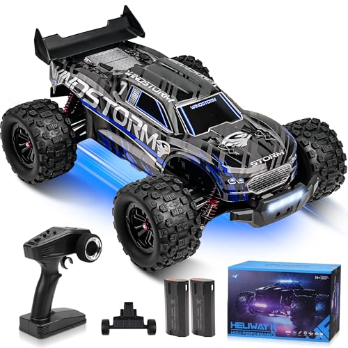 JOYTREKY Brushless Rc Cars - 1:14 Max 50+ Kmh High-Speed 4x4 Remote Control Car 2.4 Ghz Rc Truck Waterproof 16 Lighting Modes All-Terrain Off-Road Vehicle With 2 Rechargeable Batteries - Purple