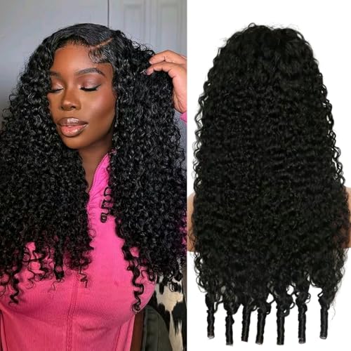 yuccy 300% Density Burmese Curly Human Hair Wig 13x4 HD Lace Frontal Raw Human Hair Water Wave Lace Front Wigs for Black Women 100% Human Hair Wigs with Spiral End (Natural Color, 26inch)