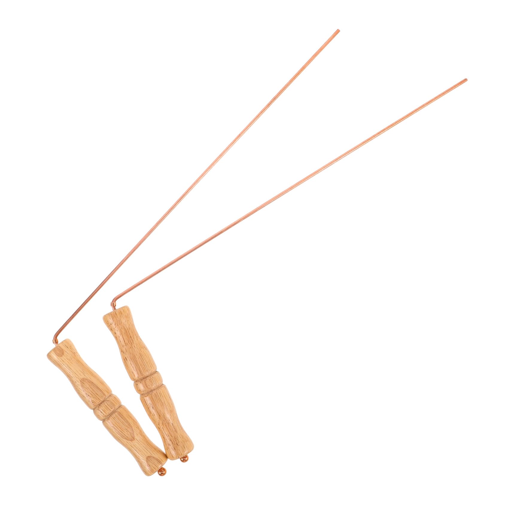 TOYANDONA 2 Pièces Baguettes de Sourcier en Cuivre Pur, Outils de Divination Portables et Fiables, Matériel en Bois et Laiton, pour Chasse Fantôme et Prospection d'or