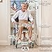 Littneo Bedside Commode with Wheels, Shower Wheelchair with 300 LBS Weight Capacity, Portable Toilet with Bucket for Elderly and Disabled