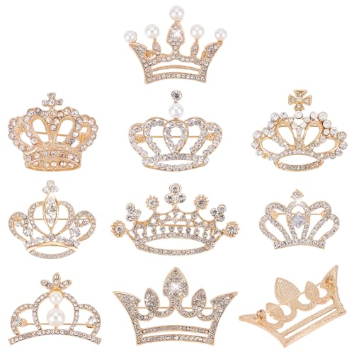 9 corona di stili: la spilla ha 9 forme di corona uniche. Le spille in cristallo trasparente sono molto eleganti e nobili, soprattutto per le spose, così come sui revers di abiti da sera o scialli eleganti.