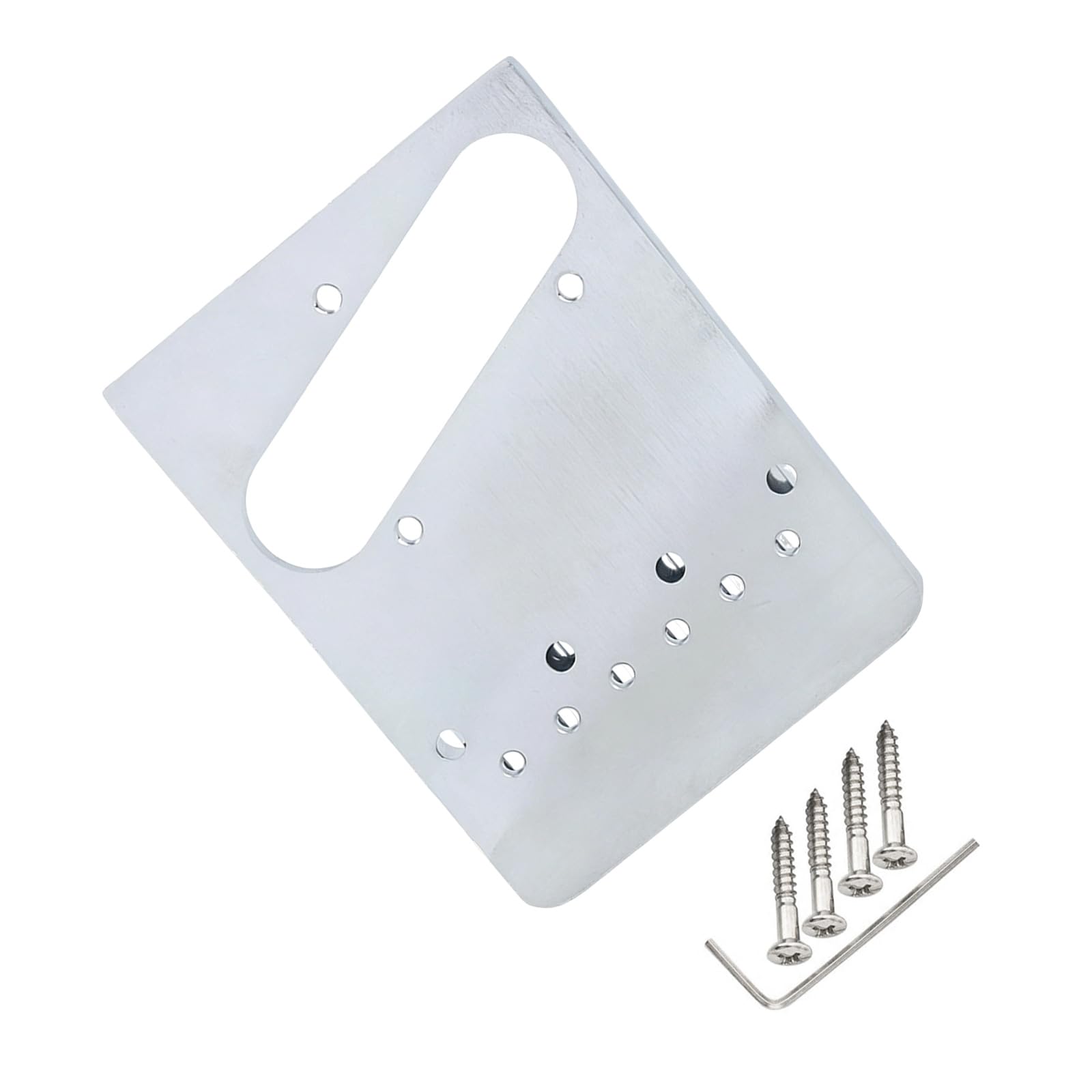 Puente de guitarra de 6 cuerdas de latón con 6 sillines, placa lateral elevada con corte de pastilla, tornillos y llave para configuración de reparación