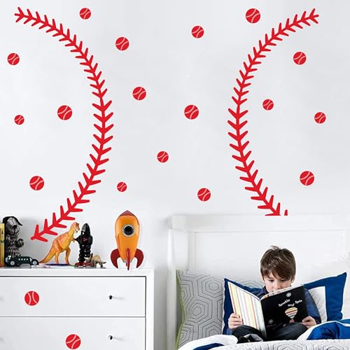 Vinilo decorativo baseball grandes puntadas para pared miniatura 7