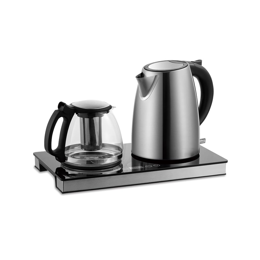 Smart Kettle Set, Stainless Steel & Glass, 1.8L & 1L, Touch Screen Controls, Temperature Selection, Keep Warm Function, Electric Kettle for Tea, Coffee, Hot Water, BPA-Free, Modern Kitchen Appliance