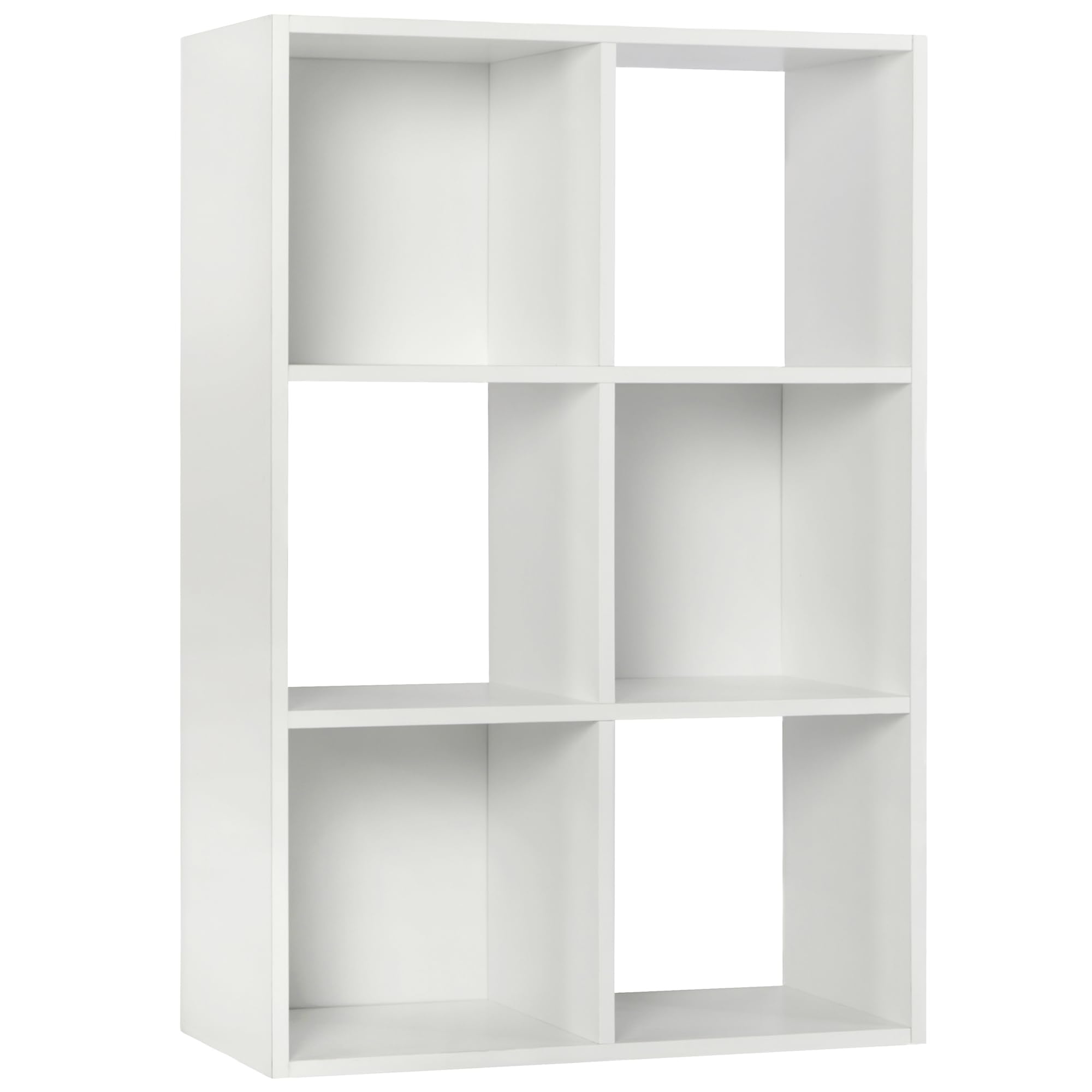 Charles Jacobs Modern White 6 Cube Storage Shelving Unit