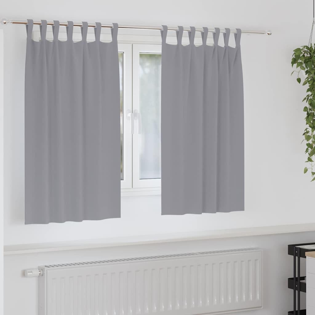 Rideaux occultants contre le vis-à-vis et le froid, lot de 2 isolants gris clair