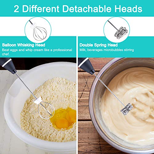 Elektrischer Milchaufschäumer, USB Wiederaufladbarer Milchaufschäumer, 2 in 1 Handgehaltene Batteriebetriebene Milk… – Bild 3