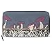 Produktbild Leder Zip Around Kartenhalter Geldbörse Clutch Bag Wallet Long Clutch Mit Mycel Print-Kartenhalter Organizer, Pu Leder Reißverschluss Geldbörse Für Männer Frauen
