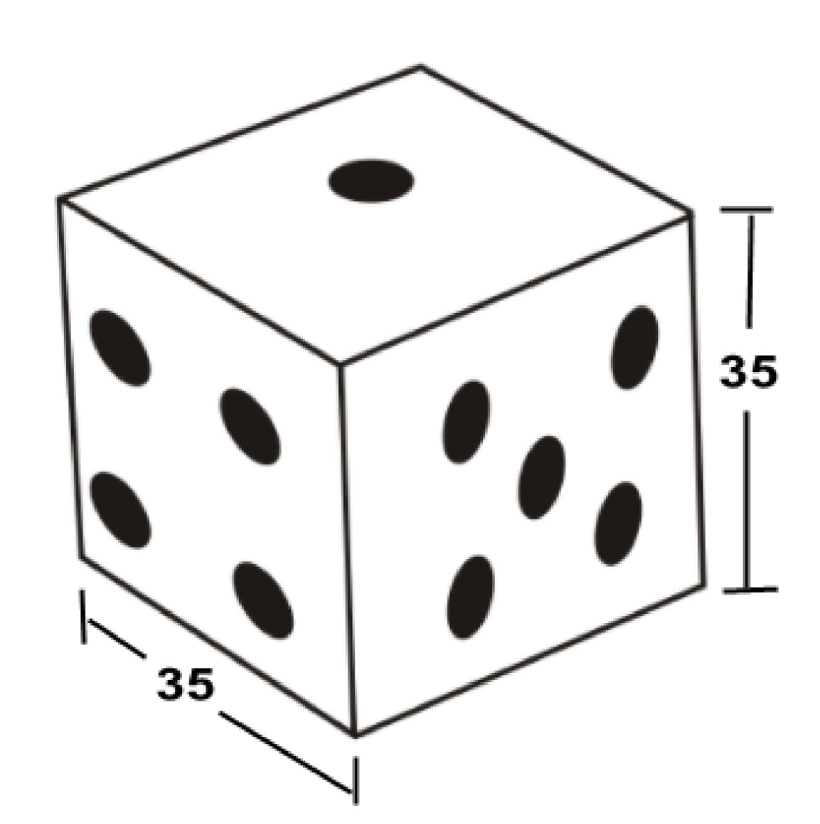Casa Vital Puf DICE, 35 x 35 x 35 cm, puf en forma de cubo, para habitación infantil, sala de juegos o salas creativas (blanco)