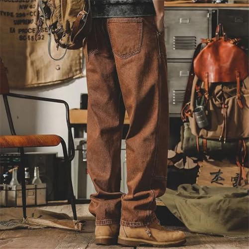 Men's Retro Male Cowboy Pants Loose Trousers Clothing Clothes Goth Streetwear Baggy Jeans3