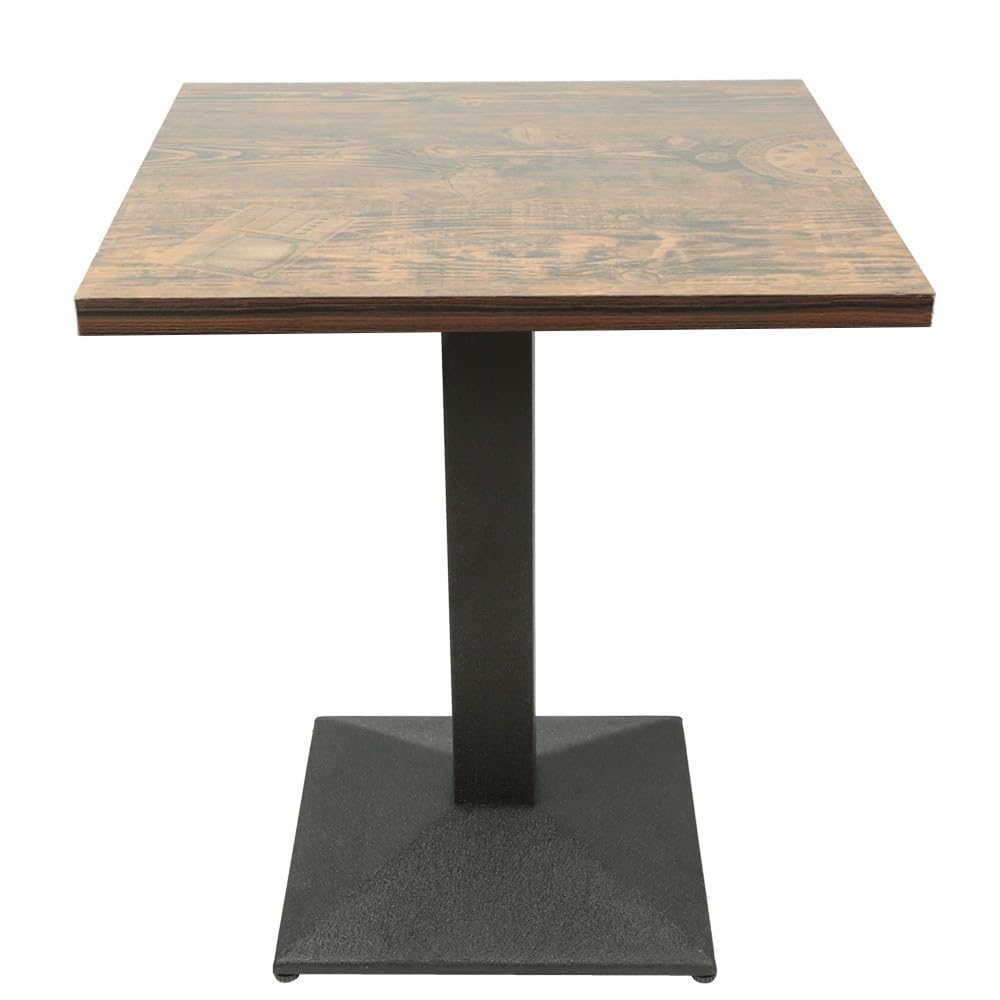 XANNI Tavolo quadrato, tavolo da pranzo con piede centrale, industriale retrò per 2-4 persone, per sala da pranzo, soggiorno, balcone, carico massimo 120 kg