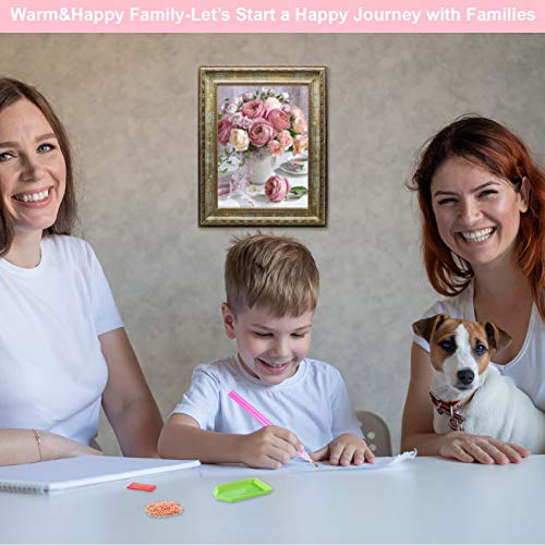 Heyu-Lotus 2 Pack DIY Diamant Malerei, Rose Blumen Vollbohrmaschine Kristallstickerei Kreuzstich, Wohnkultur… – Bild 8