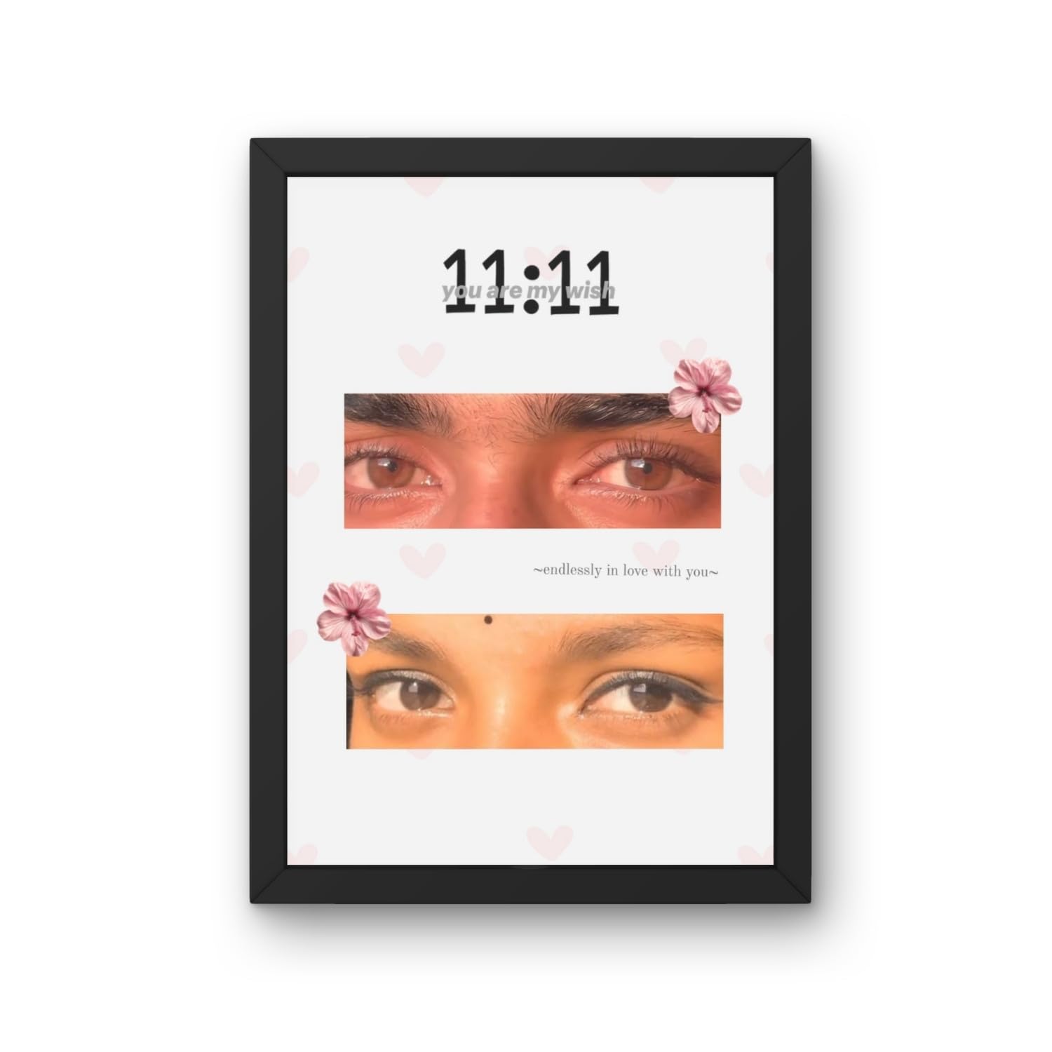 Customized Couple Eye Photo Frame for Wall Decor | Custom Eye Picture Frame with 11:11 Quote | Romantic Memory Frame | Premium MDF Personalized Wall Décor (8X10)-image-11