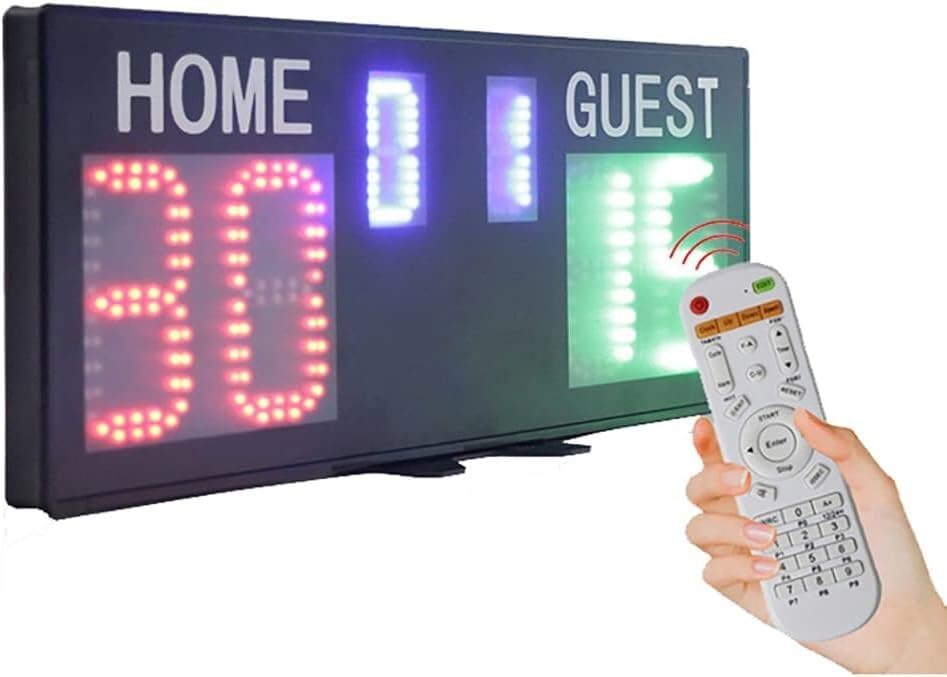 Kanduo Tablero de fútbol de sustitución Marcador Digital, Dos Modos, Pantalla Digital con Timbre, Control Remoto de 2,4 G, Adecuado for Baloncesto/fútbol Placa de Recambio portátil