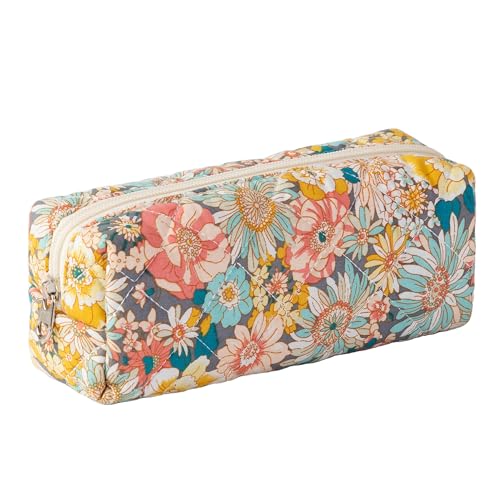 OZAOZ Pencil Case Office College School Storage Bag Pouch Holder Box Organizer Makeup Pouch Cosmetic Bag Aesthetic Cute Pen Case for Girls Boys Kids (Mixed flower)