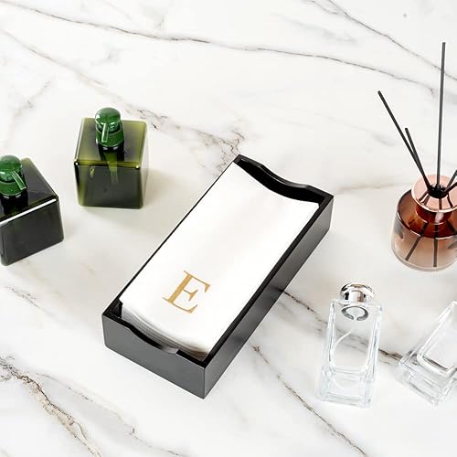 Miniatura 444 de Luxenap - Toallas de invitados de 15.8 x 7.9 pulgadas, 50 toallas de mano con letras plateadas, letra "P", fuente Sans Serif, servilletas de papel