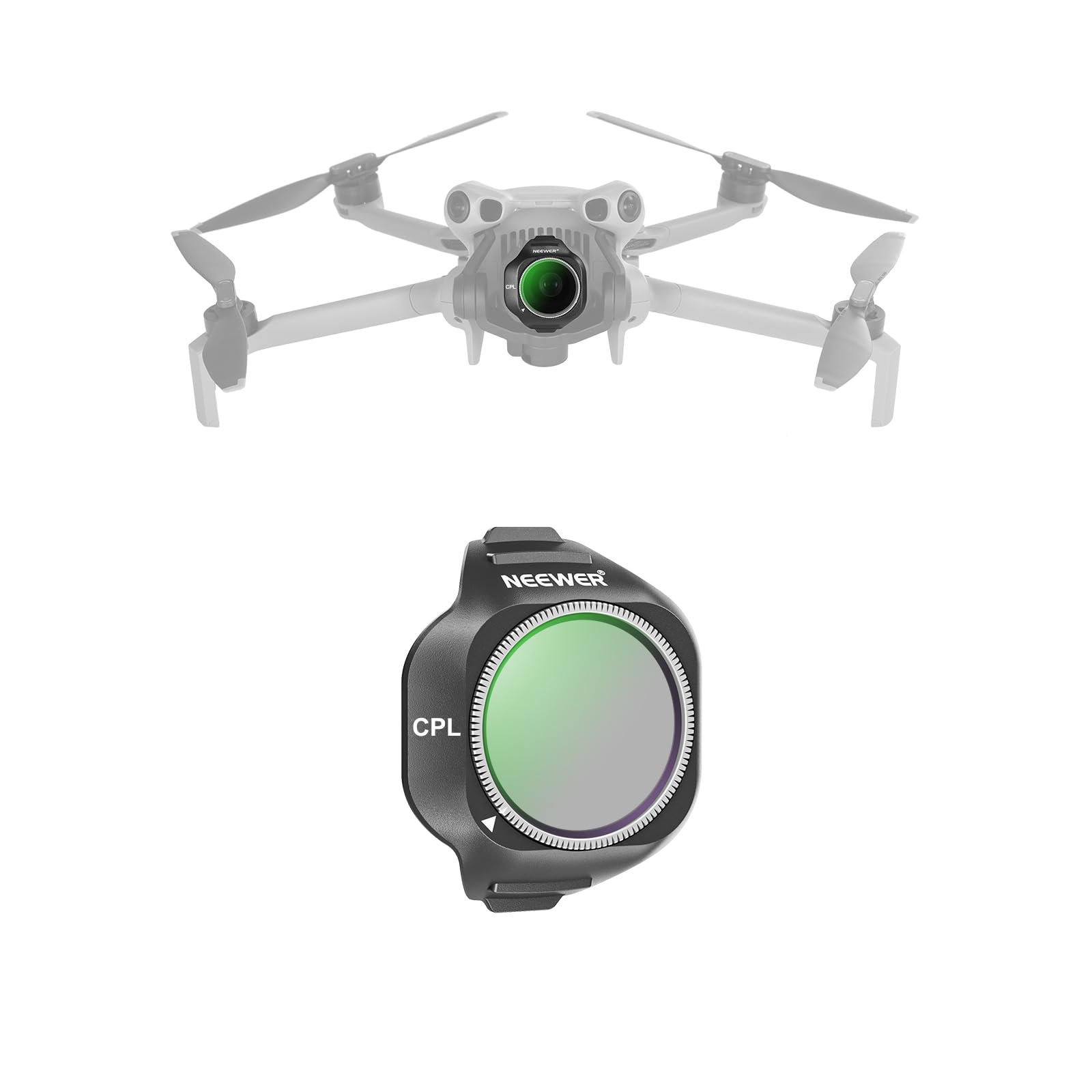 NEEWER CPL Filter Compatible with DJI Mini 5 Pro Drone, Snap On Adjustable Circular Polarizing Polarizer Lens Filter Multicoated Optical Glass Aerial Photography Accessories