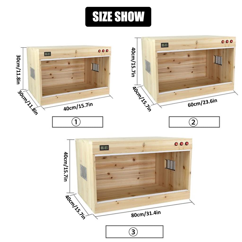Vivarium Box Lagarto Camaleón Gecko Escalada Terrario para Mascotas Reptil Terrario De Vidrio De Madera Tanque Jaula para Anfibios (Marrón 40x30x30cm)