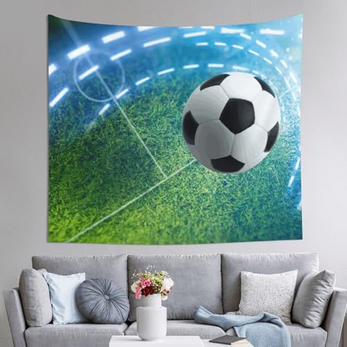 Tapisserie ballon de football 152 x 130 cm grand drapé mural déco chambre ado garçon