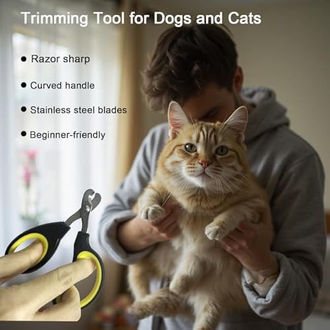 Cat Grooming Brush Kit, 4PCS Pet Self Cleaning Kit for Short & Long-Haired Cats, Small Dogs, Deshedding Brush, Bath Brush & Nail Clipper Set-O5dgMqmJ