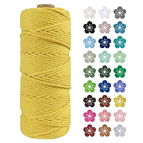 LEREATI Macrame Cord 2mm x 100m, Thick Macrame Rope Natural Cotton Rope Craft String