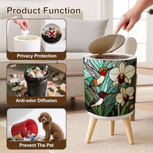 Caneca de basura redonda con tapa press-top 7L miniatura 6