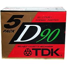 TDK Dynamic Performance D90 High Output IEC I / Type I - 5 Pack Audio Cassette Tapes
