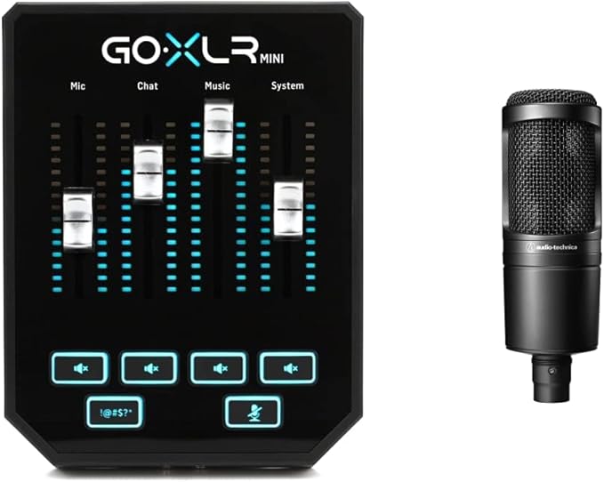 GoXLR Mini Mixer & USB Audio Interface for Streamers & AudioTechnica