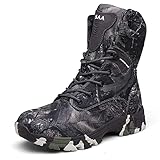 CLSQLXYJZC Botas tácticas para el desierto al aire libre para hombres, zapatos militares de suela exterior con amortiguación de goma cómoda, zapatos de senderismo de tela Oxford de camuflaje