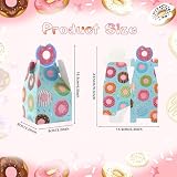 Donut Gift Bags for Party Supplies, 16Pack Sweet Doughnut Candy Treat Party Favor Paper Boxes for Donut Theme One/Two Sweet Birthday Baby Shower Decorations Gift Goodie Bags - 2 Designs