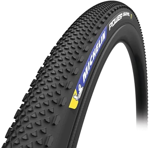 Michelin Power Gravel - Neumático de bicicleta plegable sin cámara de 700 x 33 con carcasa reforzada Protek de cuentas a cuentas para un rendimiento