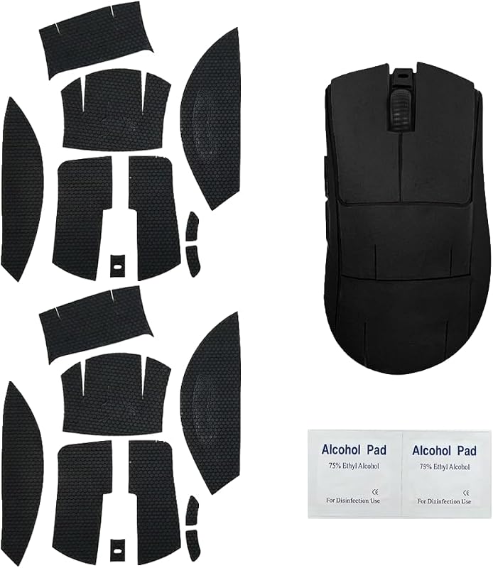 2 Pack Mouse Grip Tape for Razer DeathAdder V3 Pro Gaming Mouse, Anti Slip Textured Mouse Grip Tape with Pre Cut Design, Palm Control Upgrade for Competitive Gamers