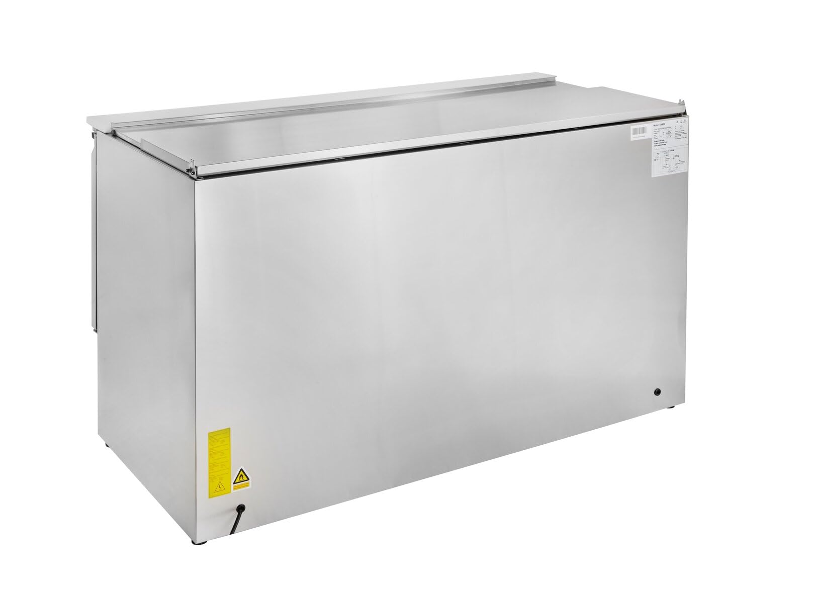 GastroHero Saladette 1370, 368 L, 3 Türen, 3 Böden, Edelstahl SH903 | Fixierbarer Klappdeckel, mit Kunststoffschneidebrett, Platz für 4 x 1/1 GN Behälter, 2 bis +8°C