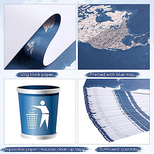 Mixweer PRI-MIXWEER-982 100 Pcs Paper Disposable World Map Placemats thumb #2