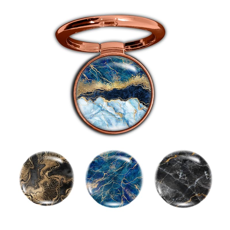 Image of 4-in-1 Metallic Mobile Back Ring Holder | Strong Grip for Phone & Back Cover | 4 3D Logo Magnets | 360 Adjustable Stand