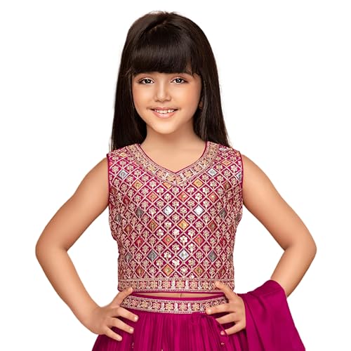 Lehenga Choli for girls, Silk Lehenga Choli with Sequin Work, Embroidery, Dupatta, Multicolor2