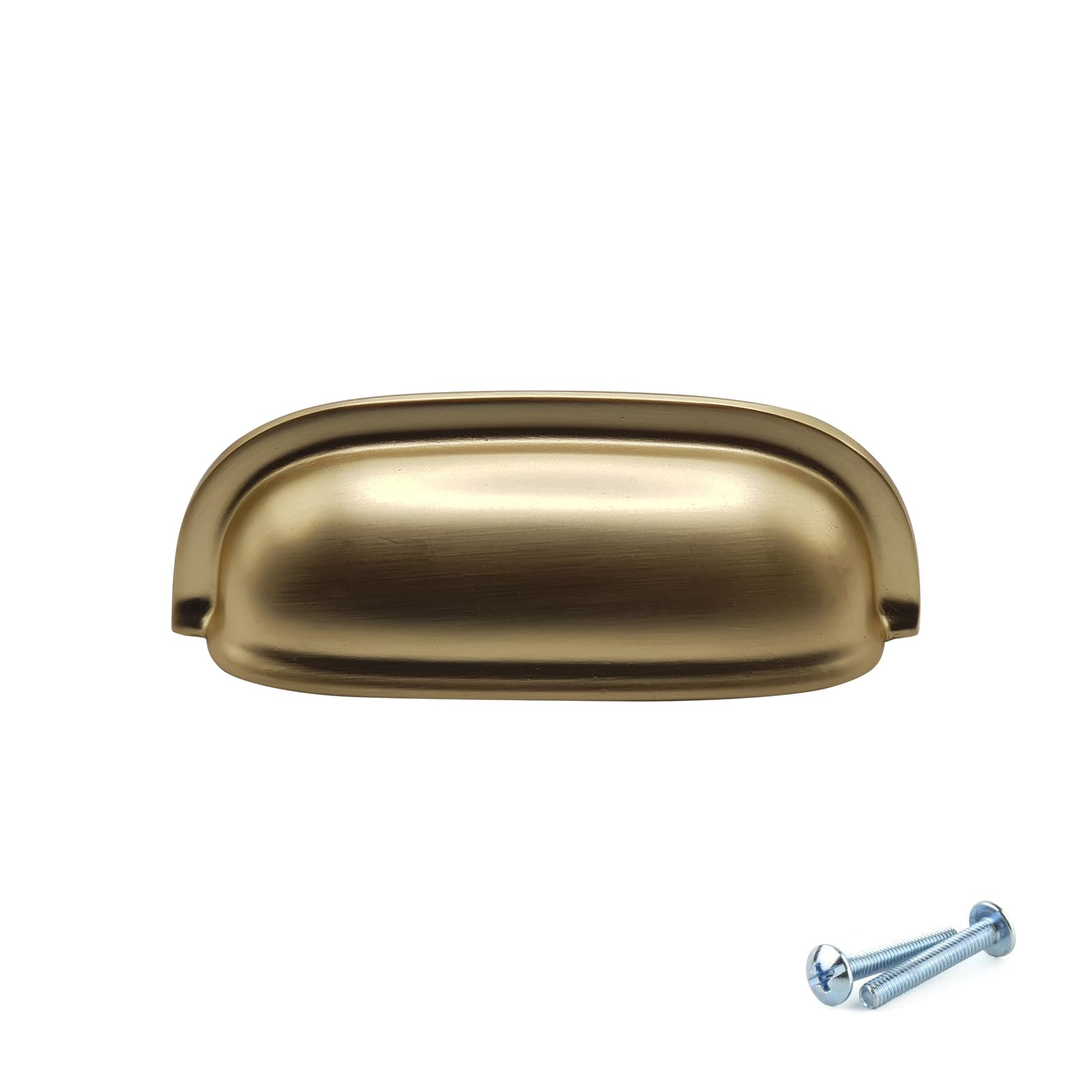 M4TEC Cup Kitchen Cabinet Door Handles Cupboards Drawers Bedroom Furniture Pull Handle Brushed Brass. VG5 Series: 64 mm Pack of 10 - Image 2