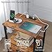 Sthmec Rustic Brown Industrial Nightstand Set of 2, Bedside Table with 2 Fabric Drawers, 3-Tier Storage, LED Light, Charging Station, 11.38''D * 15.38''W* 24.75''H
