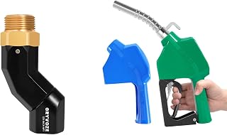3/4" NPT Automatic Fuel Nozzle with 3/4 inch Fuel Hose Swivel, 16 GPM Diesel Gas Pump Nozzle with Hook and 3-Position Auto Lock for Gasoline, Diesel, Kerosene and Water
