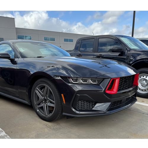 Image of 2024+ Mustang GT & GT Premium Front Grill Inserts (Gloss Red)