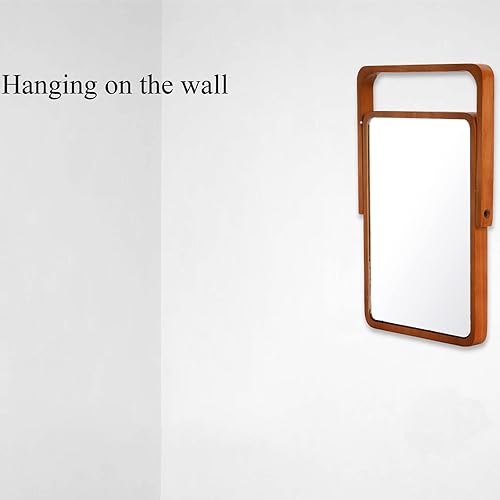 Miniatura 9 de DEAYOU Paquete de 2 espejos con soporte de madera, espejo de maquillaje de rotación, espejo cosmético de pie de 10 pulgadas, espejo de mesa de