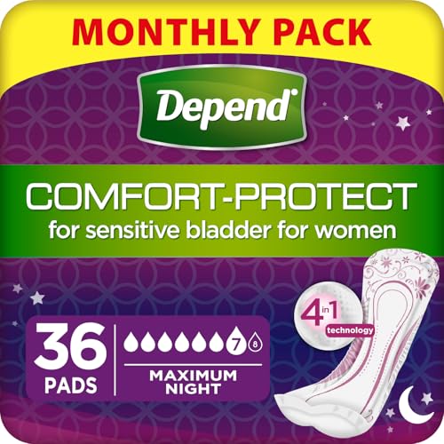 Depend Maximum Overnight Incontinence Pads for Women - 36 Pads